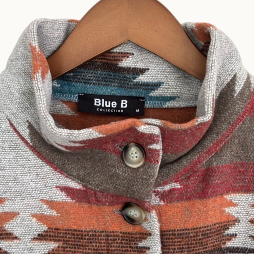 Blue B Southwestern Aztec Jacket Button Up Western Tribal Cowgirl Women's M - Picture 7 of 16
